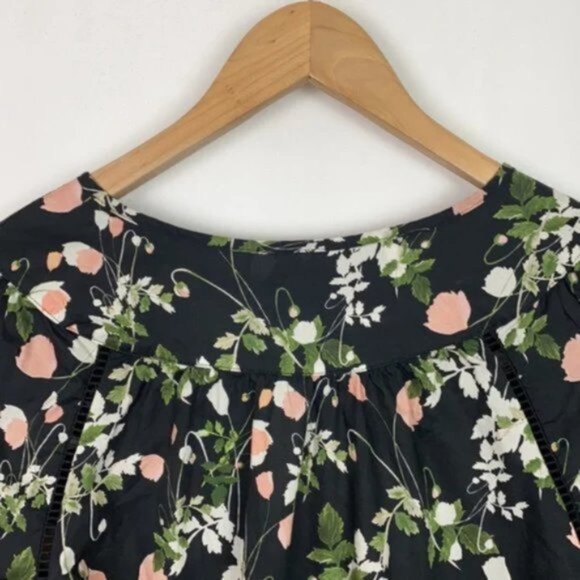 J.Crew x Liberty S Blouse Poppy Dream Print Black Pink Green - Picture 10 of 11